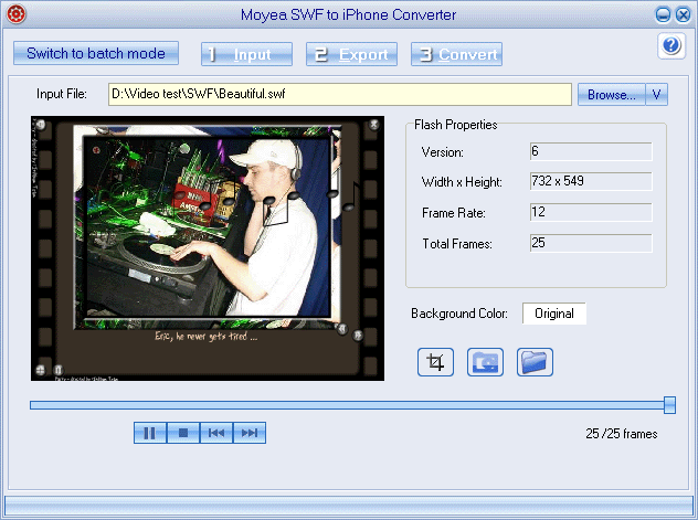Moyea SWF to iPhone Converter ( MP4, MP3)
