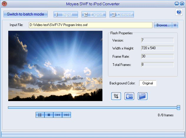 Moyea SWF to iPod Converter Screenshot