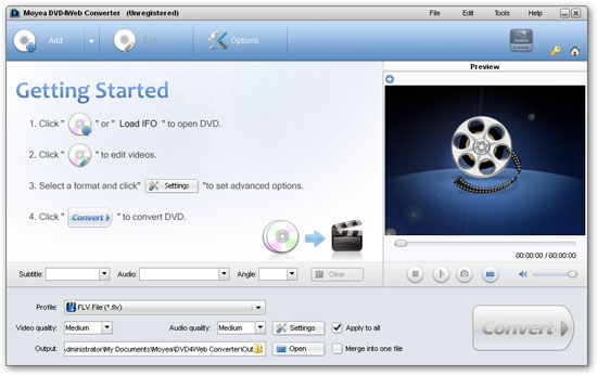 Interface of Moyea video4web player Interface of Moyea video4web player