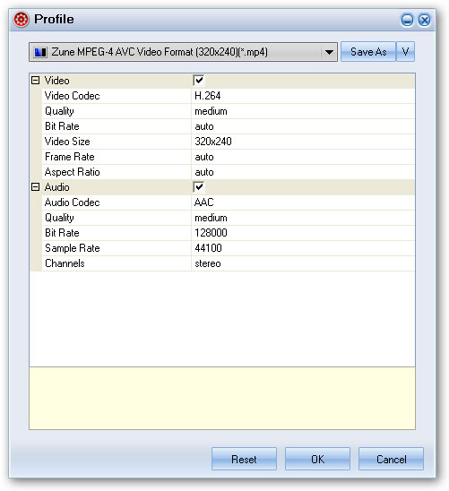 audiao and video settings