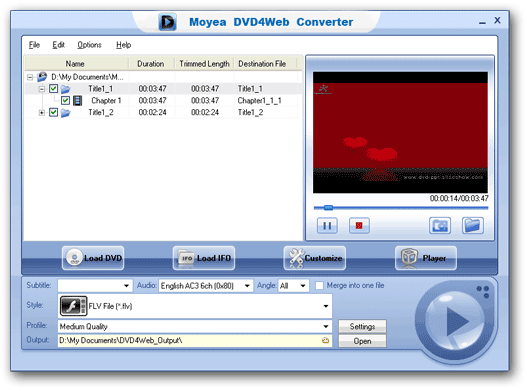 import video files to Video4Web Player