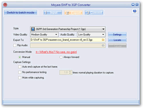 Screenshot of swf to 3gp video converter setting output 3gp video Screenshot of swf to 3gp video converter setting output 3gp video
