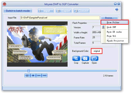 flash to 3gp input