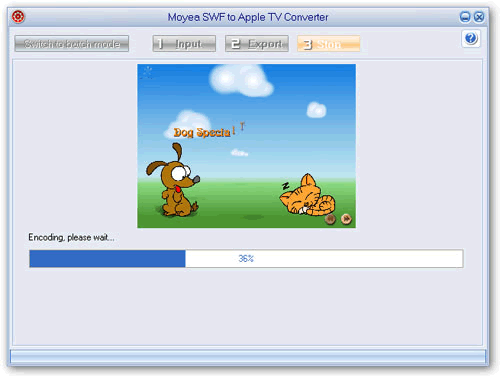 Screenshots of swf to apple tv video converter converting swf file Screenshots of swf to apple tv video converter converting swf file