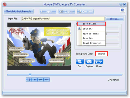Input files - flash to appletv converter