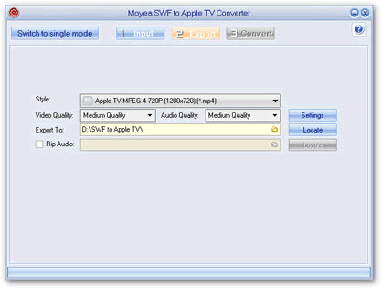 export settings - flash to appletv converter