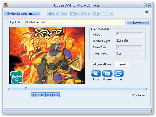 Screenshots of swf to iphone video covnerter importing swf file Screenshots of swf to iphone video covnerter importing swf file