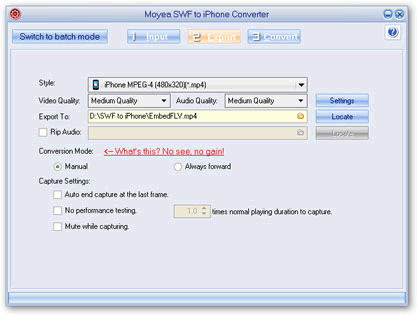 export settings - flash to iphone converter