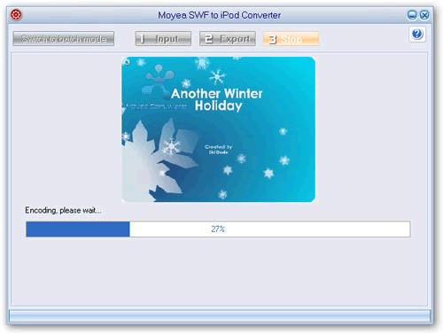 Screenshots of swf to iPod video converter encoding iPod mp4 video Screenshots of swf to iPod video converter encoding iPod mp4 video