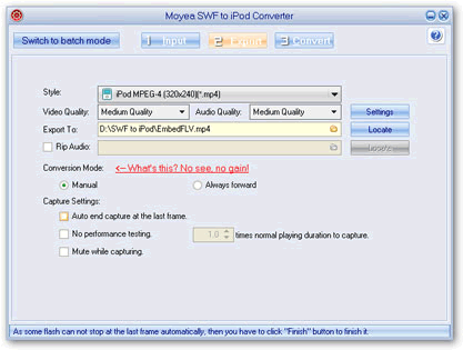 export settings - swf to ipod converter