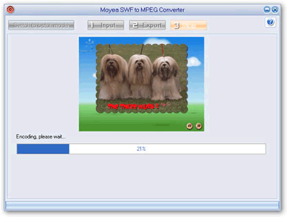 Output files in single mode - flash to mepg converter