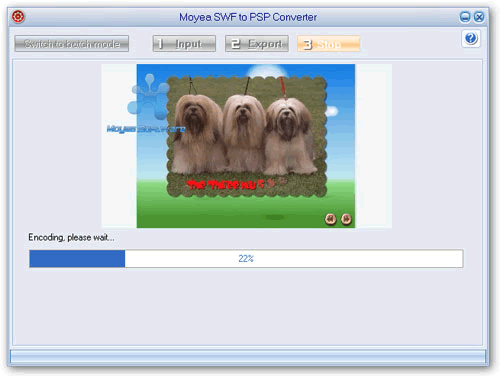 Screenshot of swf to psp video converter converting psp mp4 video Screenshot of swf to psp video converter converting psp mp4 video